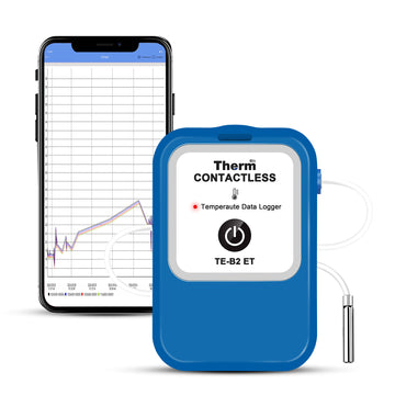 TE-B2 ET Bluetooth Temperature Data Logger with External Probe, Tank Thermometer Aquarium Auto PDF CSV Report, Compare Multi-Devices Data, Monitor Cold & Frozen Storage